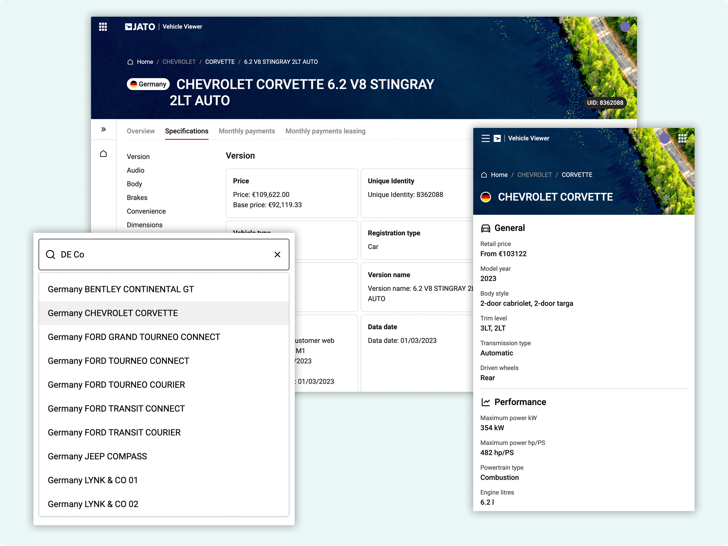 JATO-vehicle-viewer-specifications